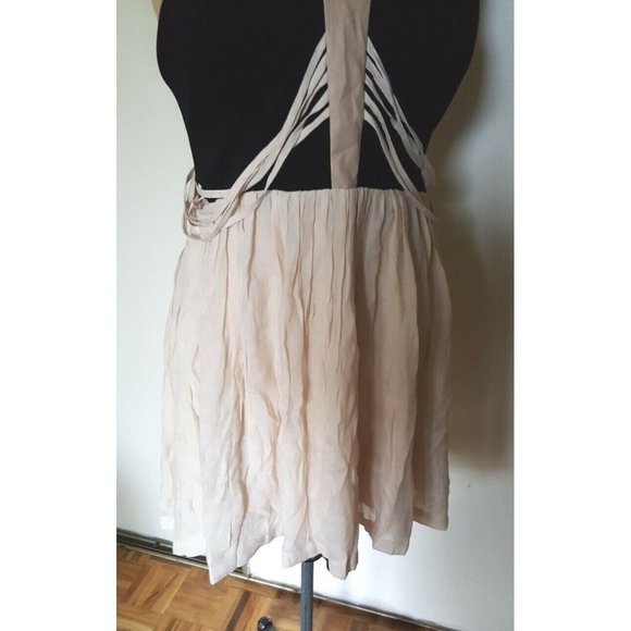Blessed are the meek black taupe side back bodice  cutouts summer dress M (3) - Picture 10 of 13